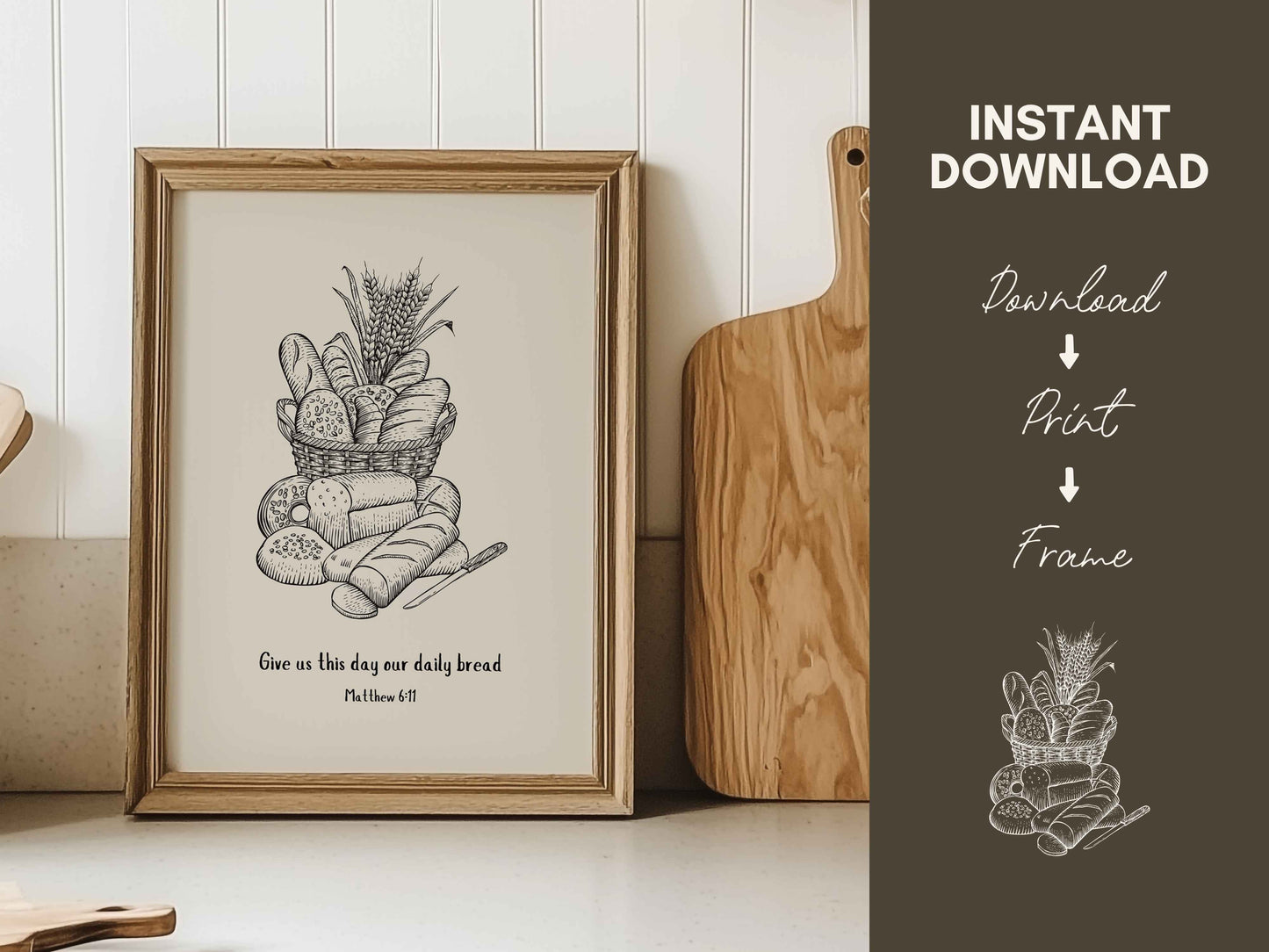 Give Us This Day Our Daily Bread Kitchen Art Print