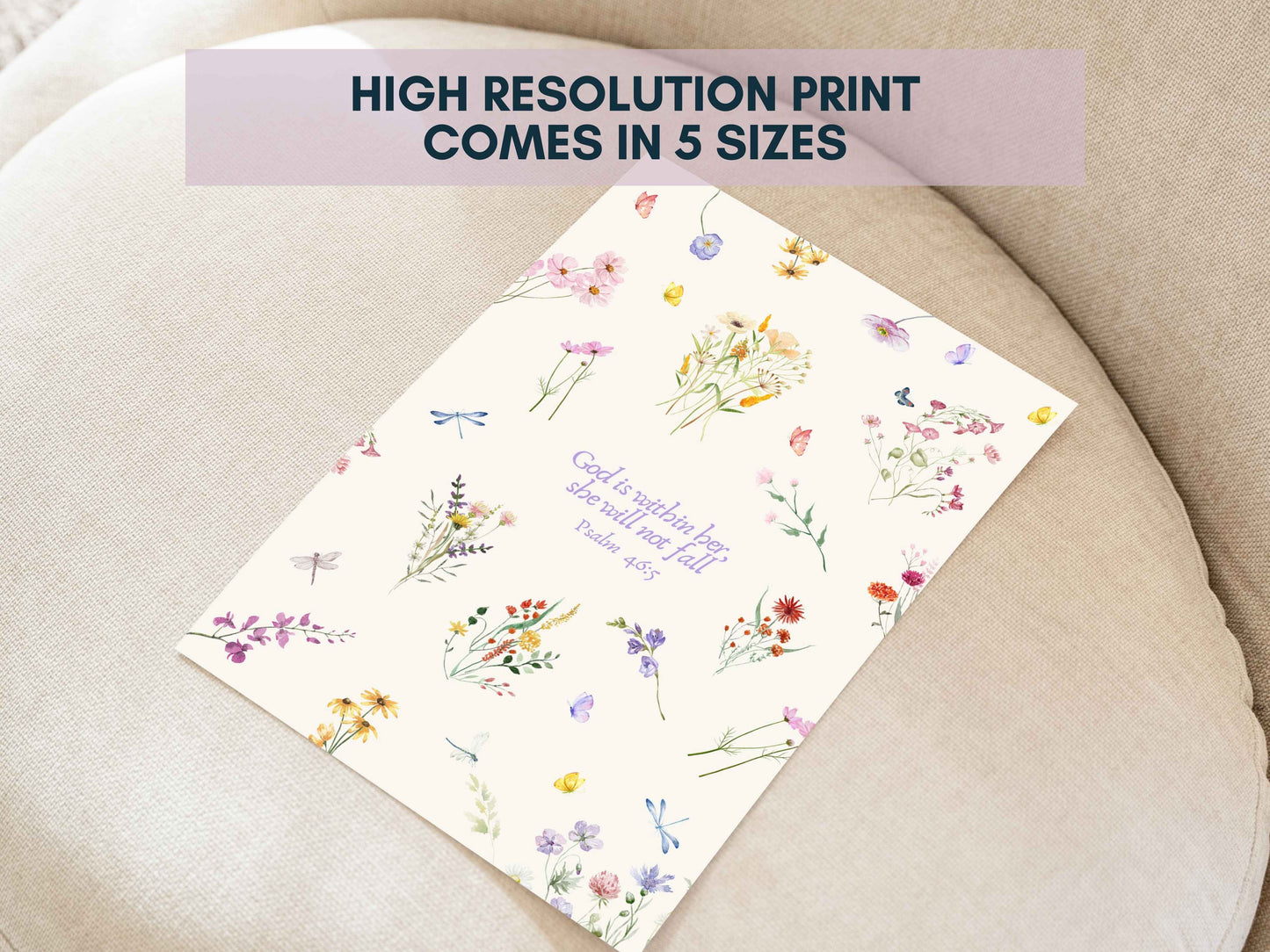 God is Within Her - Psalm 46:5 Wildflowers Poster