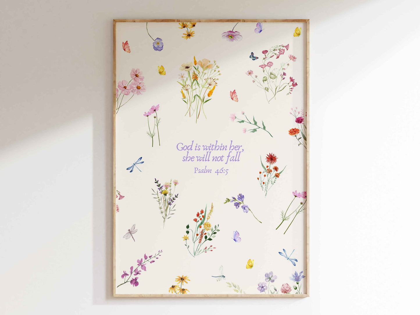 God is Within Her - Psalm 46:5 Wildflowers Poster