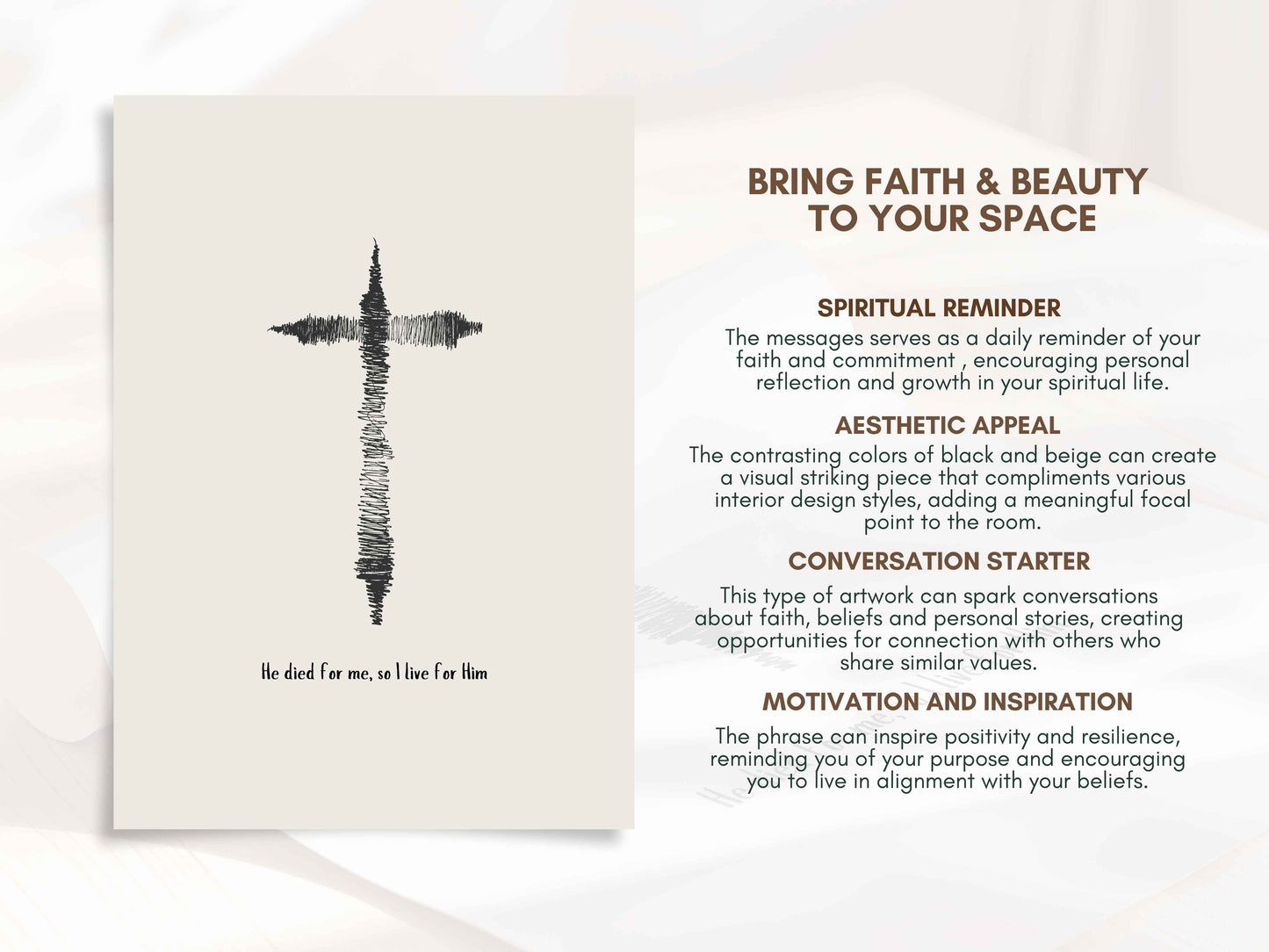 He Died for Me So I Live for Him - Modern Christian Wall Art