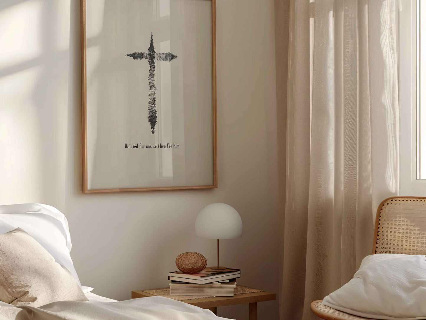 He Died for Me So I Live for Him - Modern Christian Wall Art