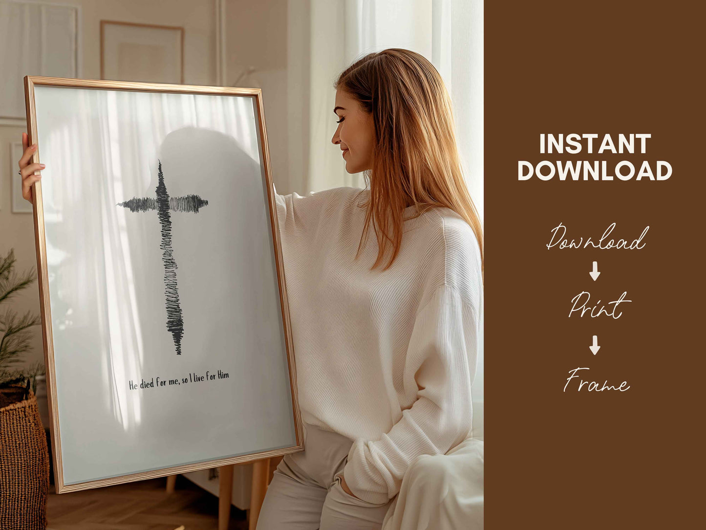 He Died for Me So I Live for Him - Modern Christian Wall Art