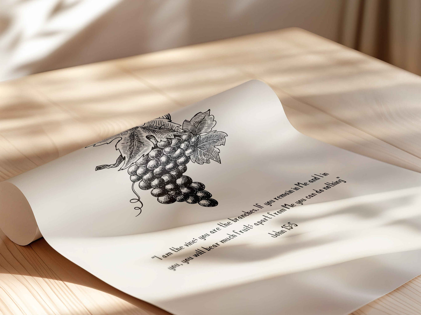 I am the Vine - John 15:5 Printable Bible Verse Poster