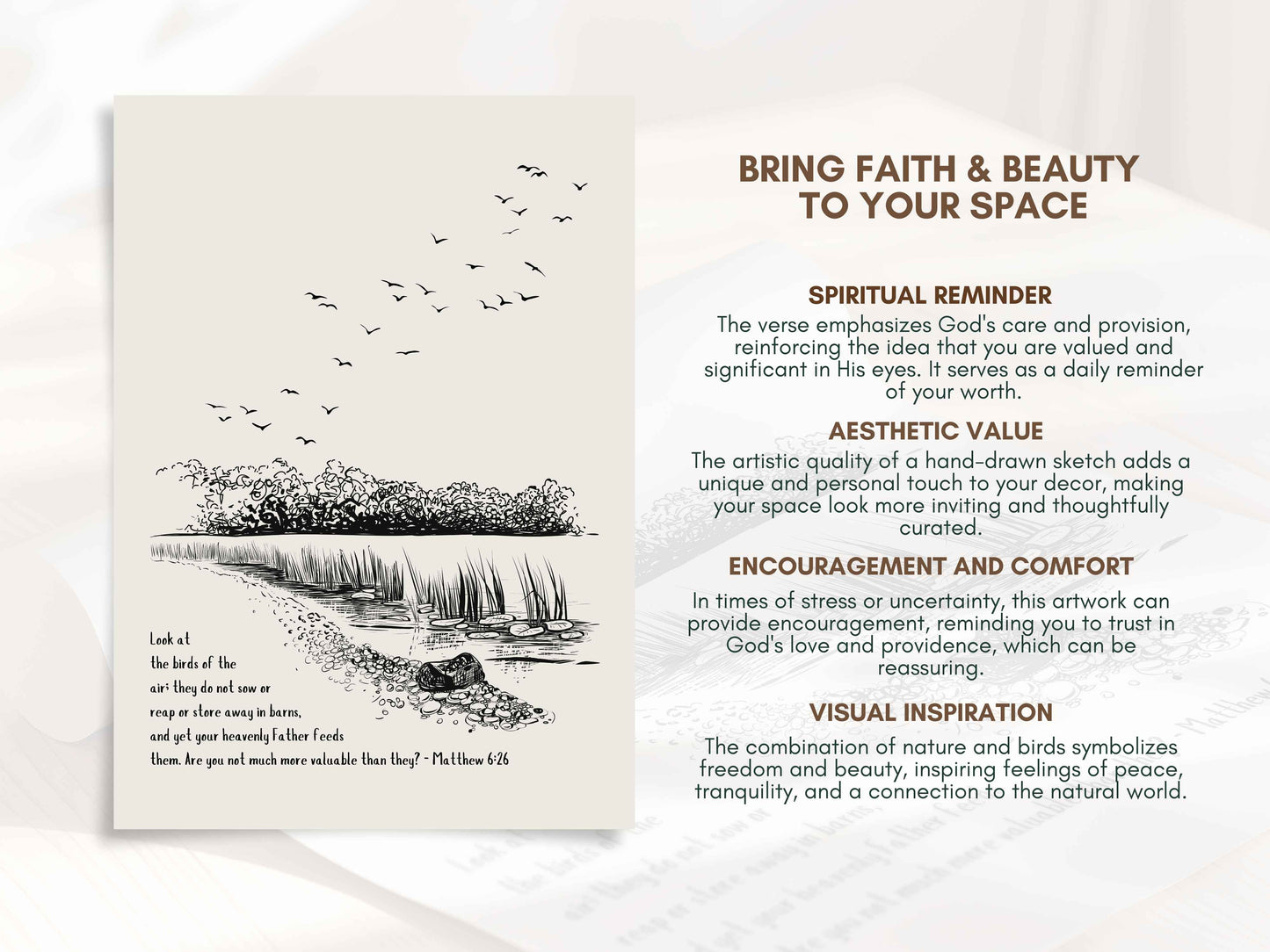 Look at the Birds - Matthew 6:26 Printable Poster
