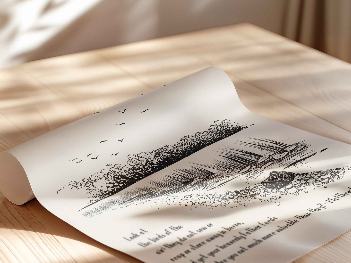 Look at the Birds - Matthew 6:26 Printable Poster