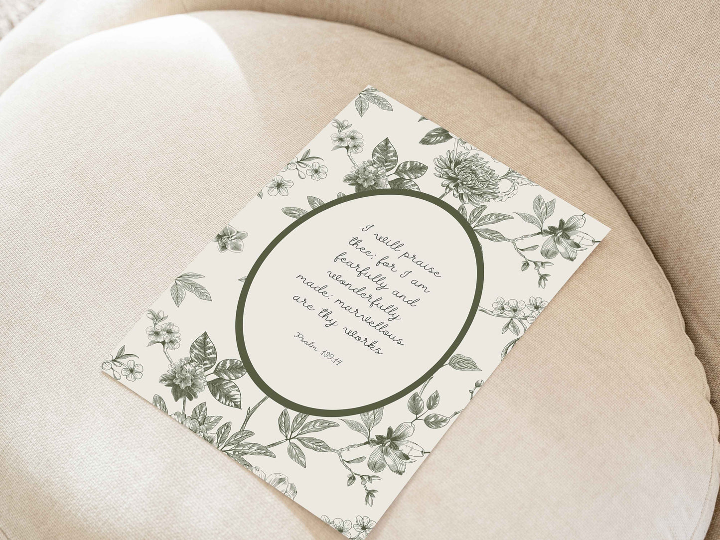 Fearfully and Wonderfully Made | Psalm 139 KJV Vintage Print