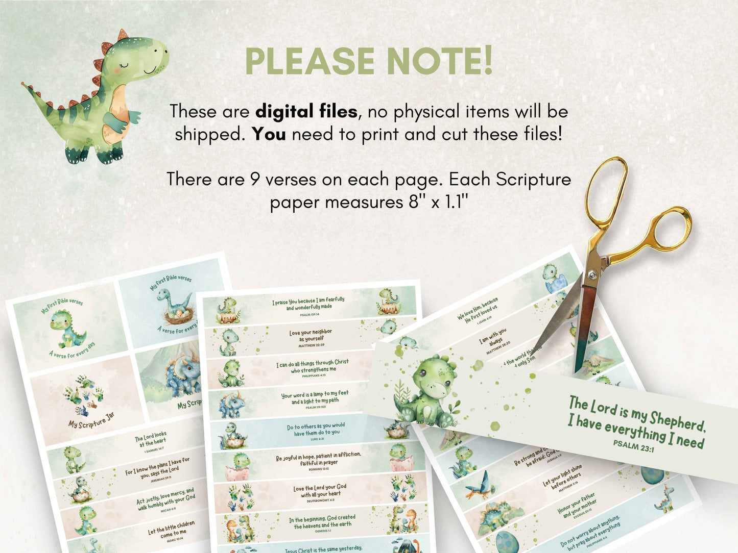 DIY Scripture Jar for Kids - Cute Dino Theme