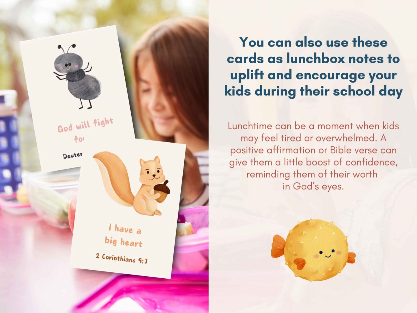 60 Christian Bible Verse Affirmation Cards for Kids