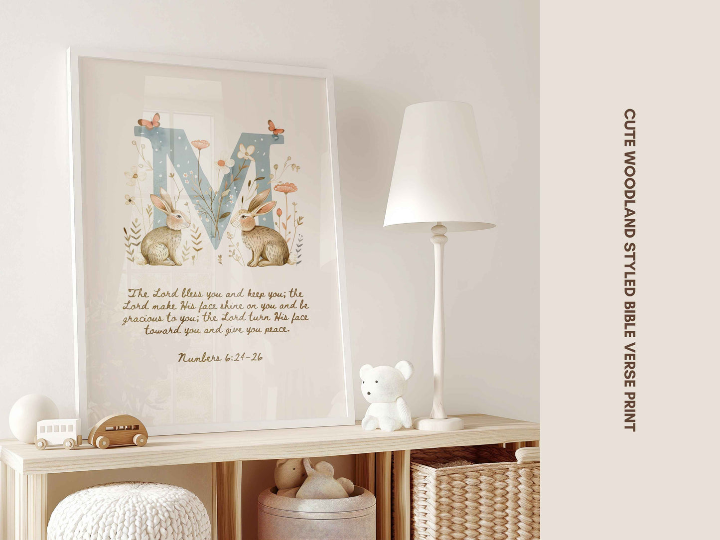 Letter M - The Blessing for Kids - Numbers 6:24-26 Art Print
