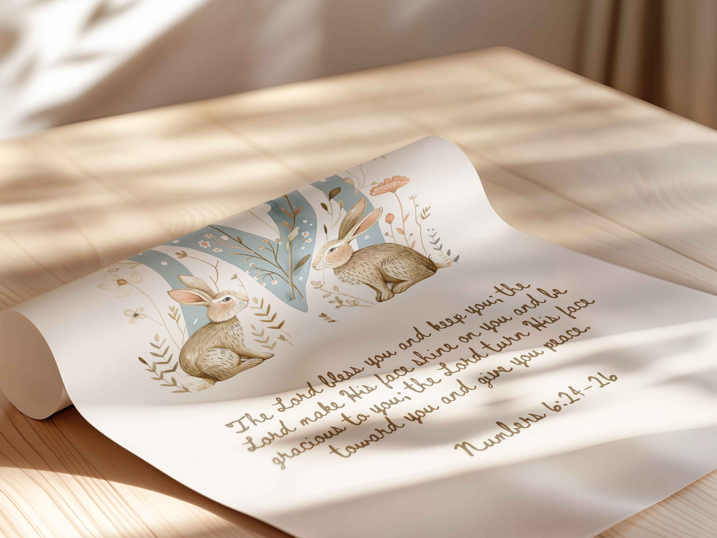 Letter M - The Blessing for Kids - Numbers 6:24-26 Art Print