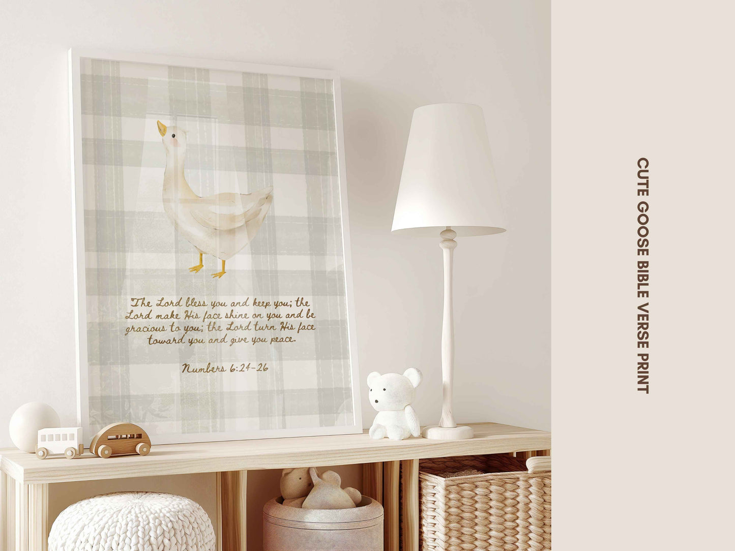 The Blessing for Kids - Numbers 6:24-26 Nursery Goose Wall Art
