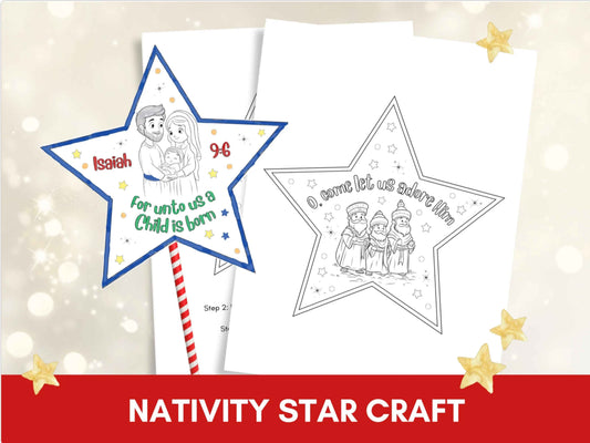 Nativity Coloring Star Craft for Christmas
