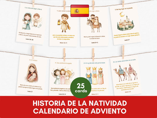 SPANISH Calendario de Adviento de la Historia de la Natividad