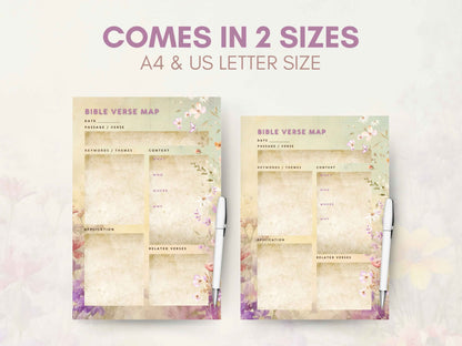 Floral Bible Study Verse Mapping Template