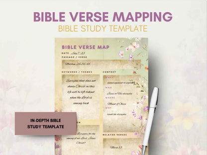 Floral Bible Study Verse Mapping Template