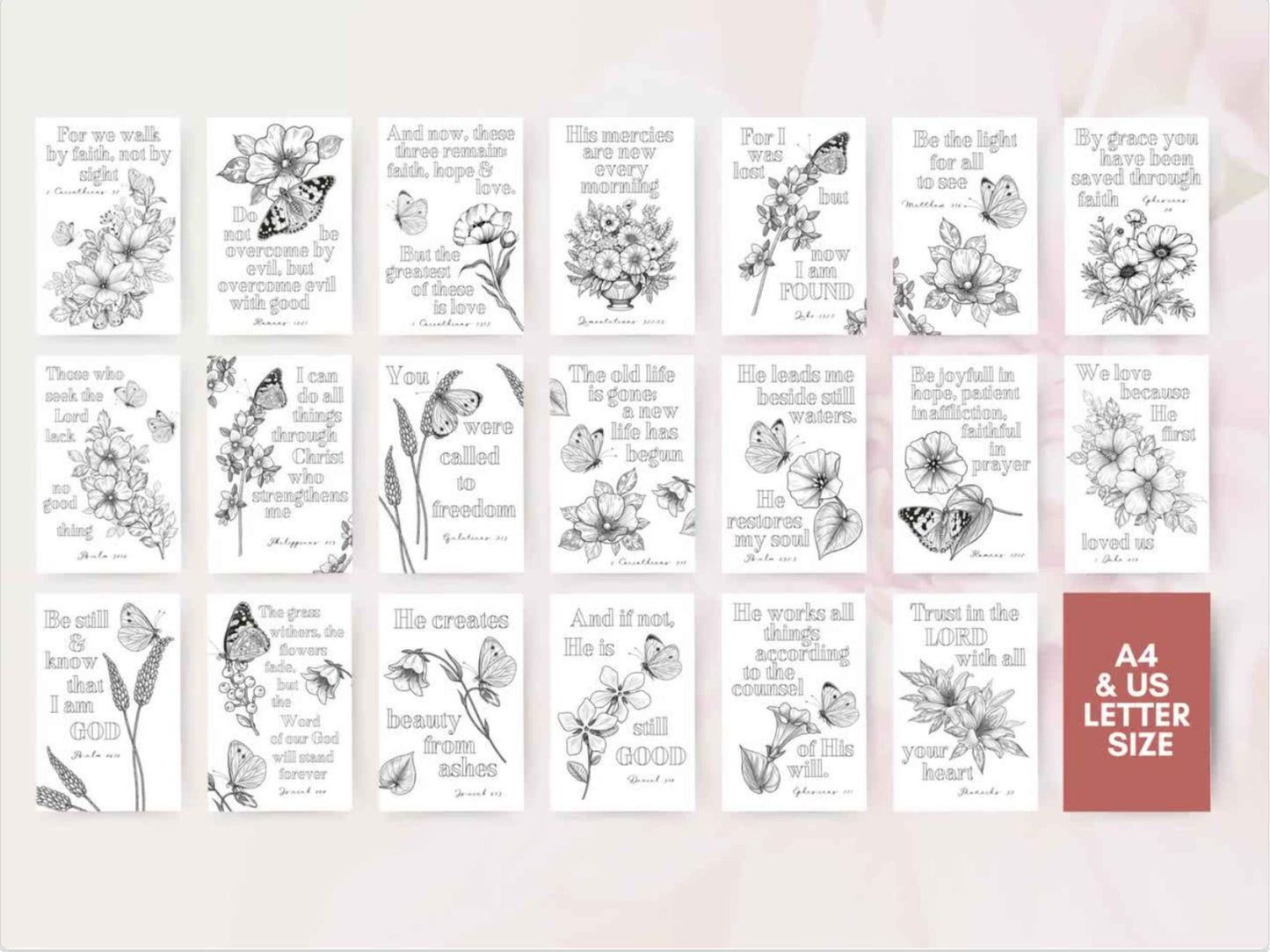 20 Floral Bible Verse Coloring Pages