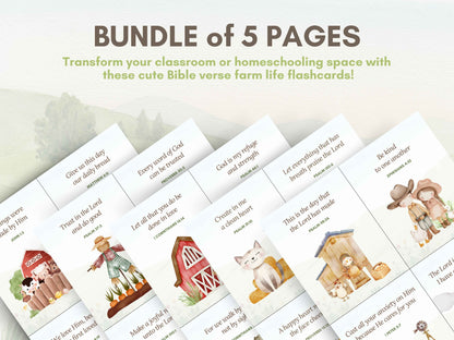 20 Farm Life Bible Verse Flashcards