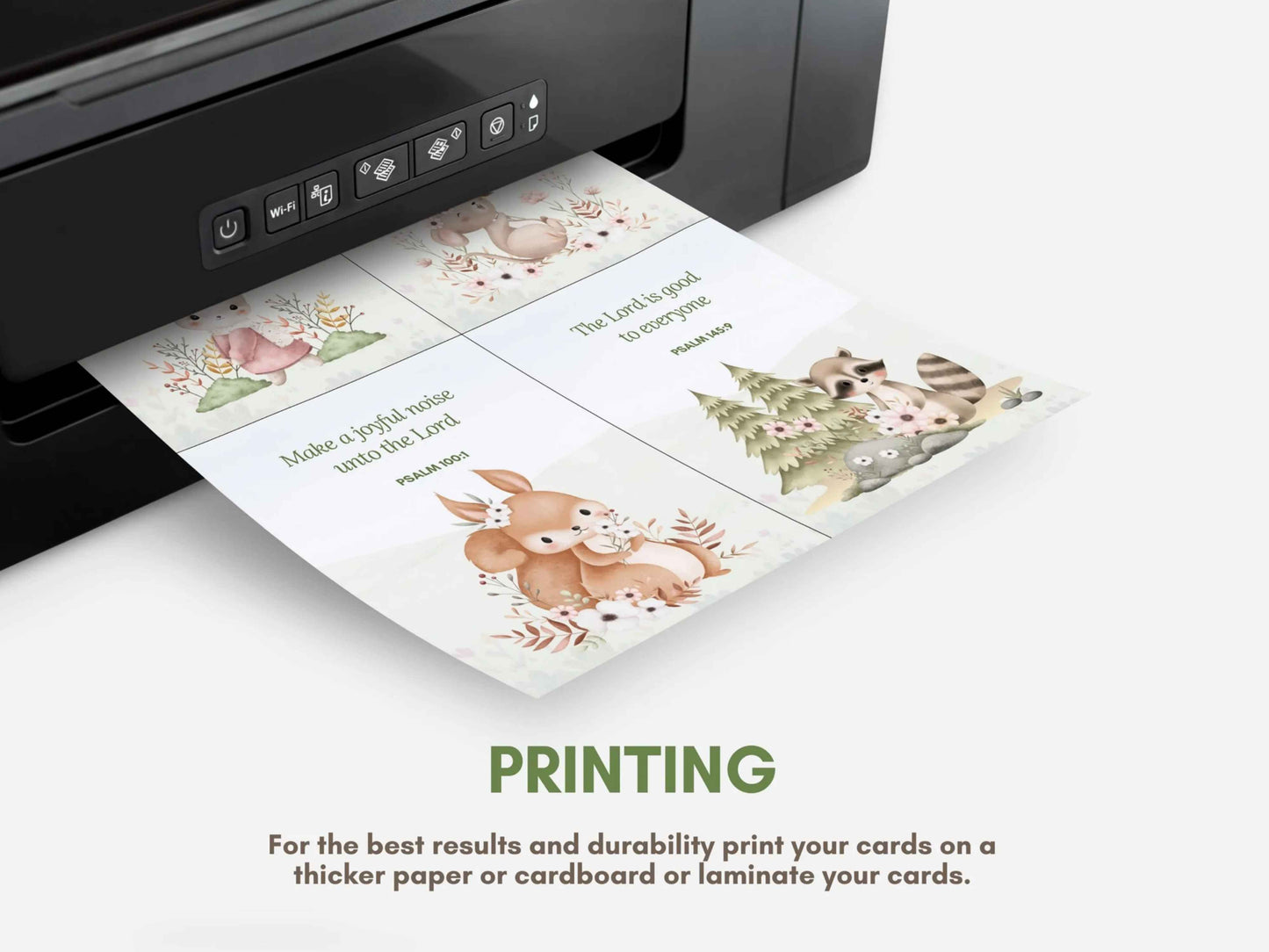 20 Bible Verse Flashcards - Woodland Animals