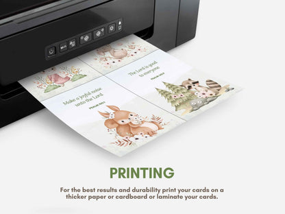 20 Bible Verse Flashcards - Woodland Animals