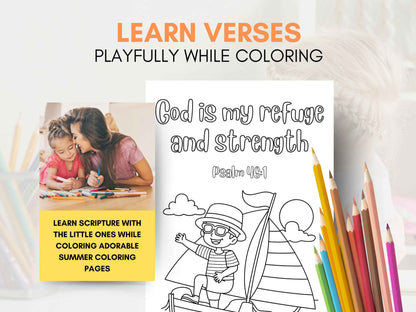 20 Summer Sunday School Bible Verse Coloring Pages