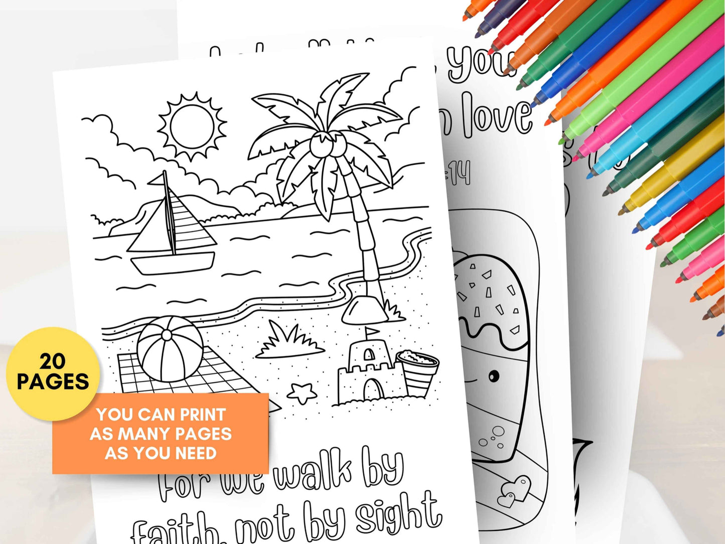 20 Summer Sunday School Bible Verse Coloring Pages