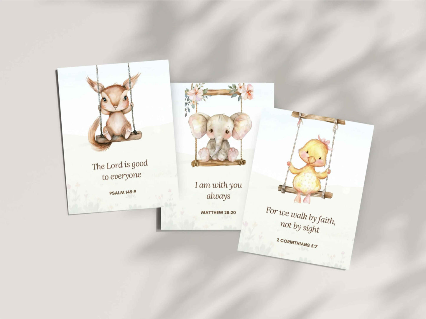 20 Bible Verse Flashcards - Cute Animals