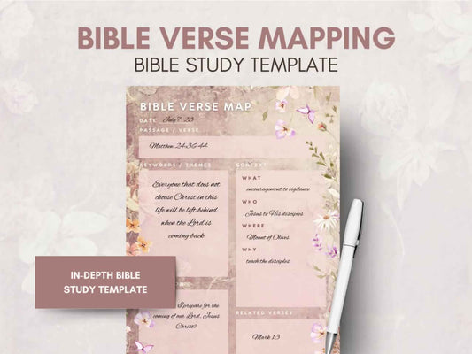 Floral Bible Study Verse Mapping Template