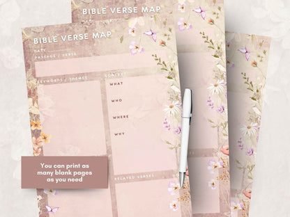 Floral Bible Study Verse Mapping Template