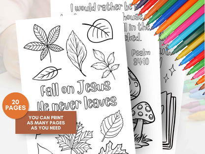 20 Thanksgiving Fall Coloring Pages