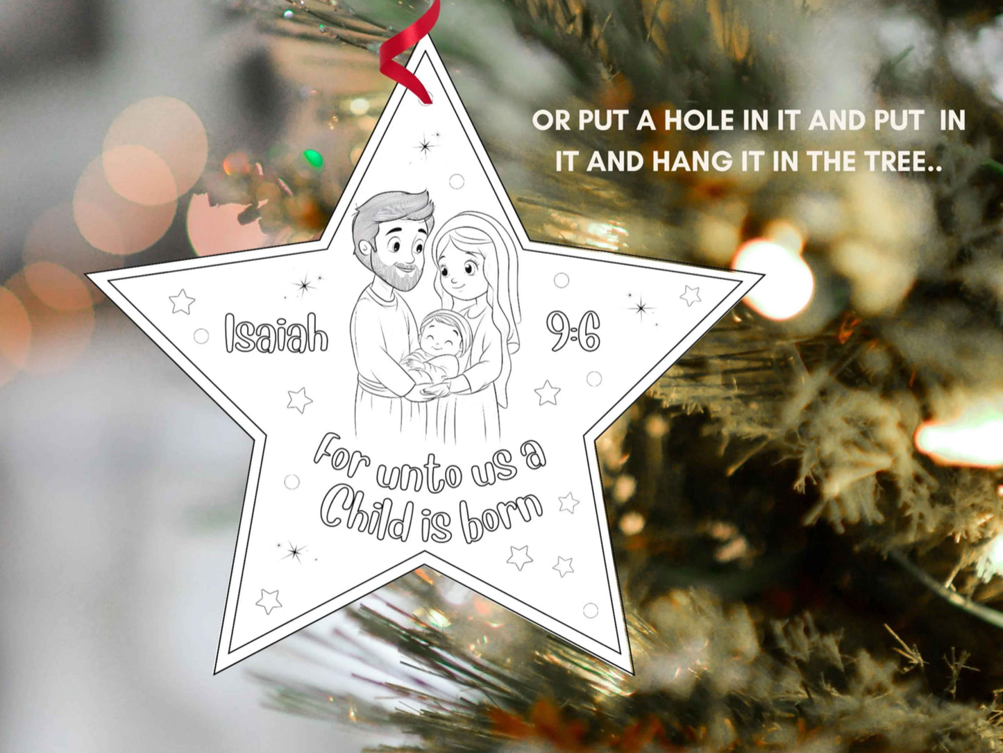 Nativity Coloring Star Craft for Christmas