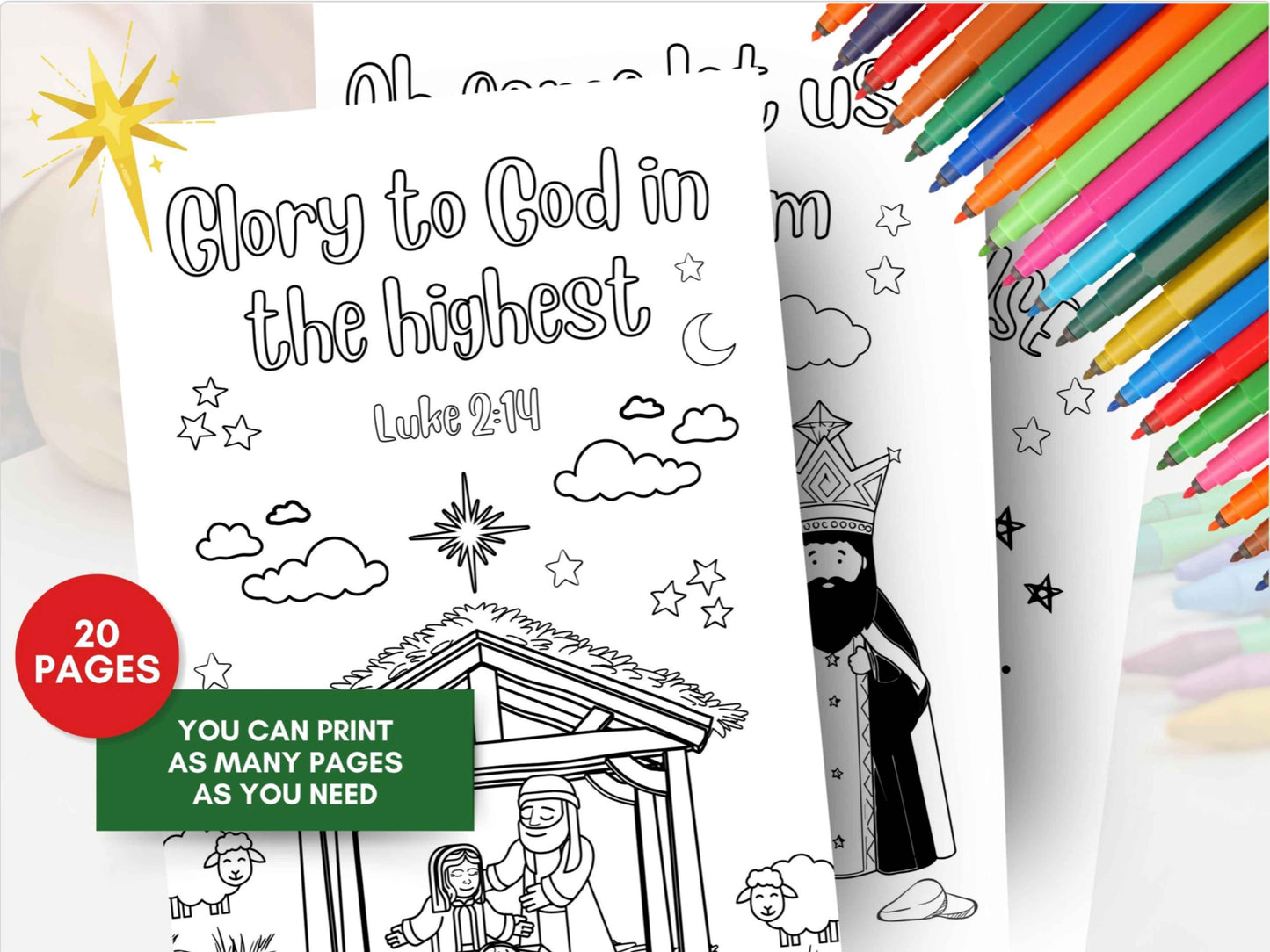 20 Christmas Sunday School Coloring Pages