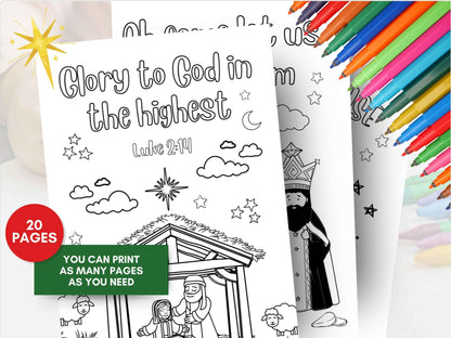 20 Christmas Sunday School Coloring Pages