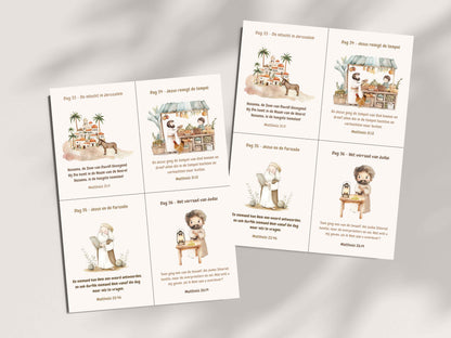 40 Dagen Tijd Kalender Voor Kinderen | Aftellen Naar Pasen Bijbel Vers Kaarten