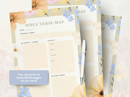 Floral Bible Study Verse Mapping Template