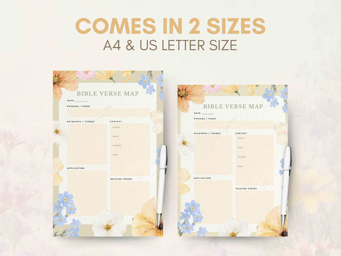 Floral Bible Study Verse Mapping Template