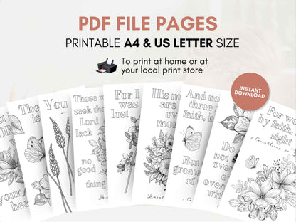 20 Floral Bible Verse Coloring Pages