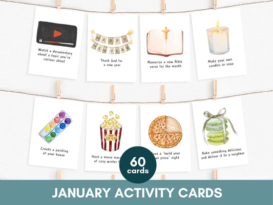 JANUARY - Printable Family Activity Flashcards