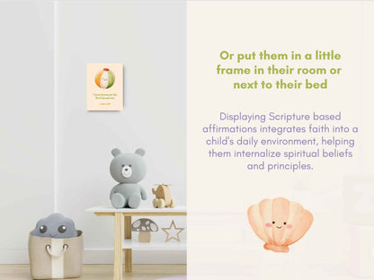 60 Positive Christian Affirmation Cards for Kids