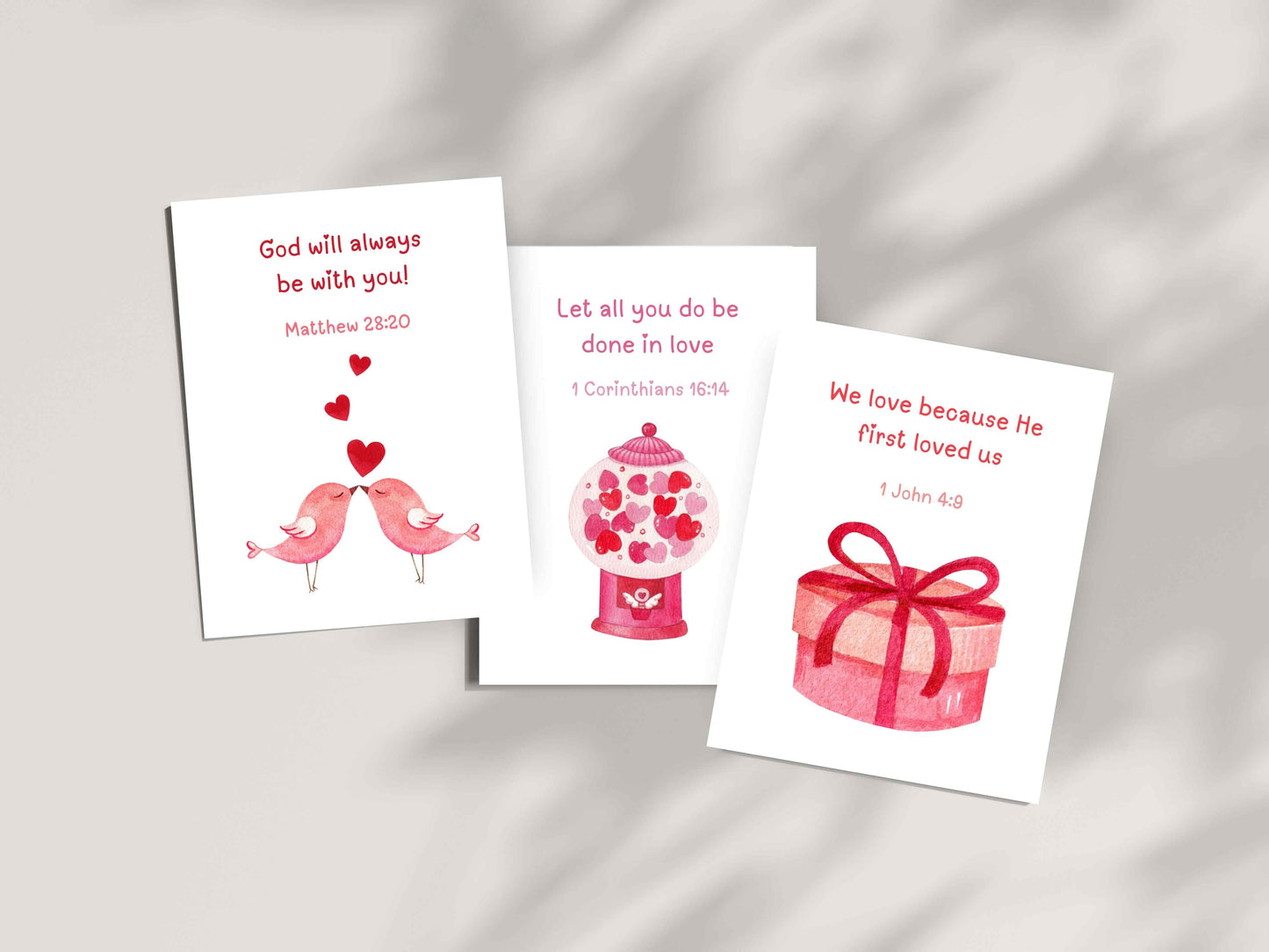Christian Bible Verse Valentine Cards Set