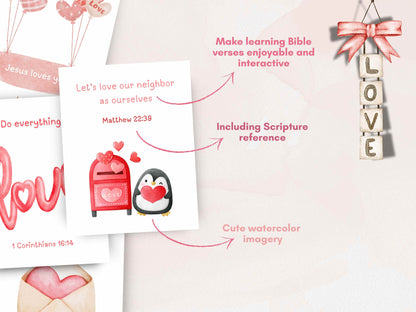 Christian Bible Verse Valentine Cards Set