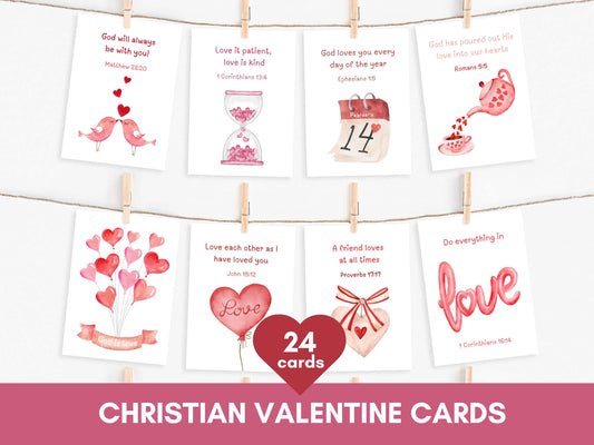 Christian Bible Verse Valentine Cards Set