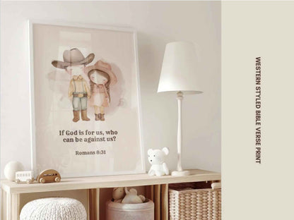 Christian Kids Printable Wall Art - If God is For us - Romans 8:31
