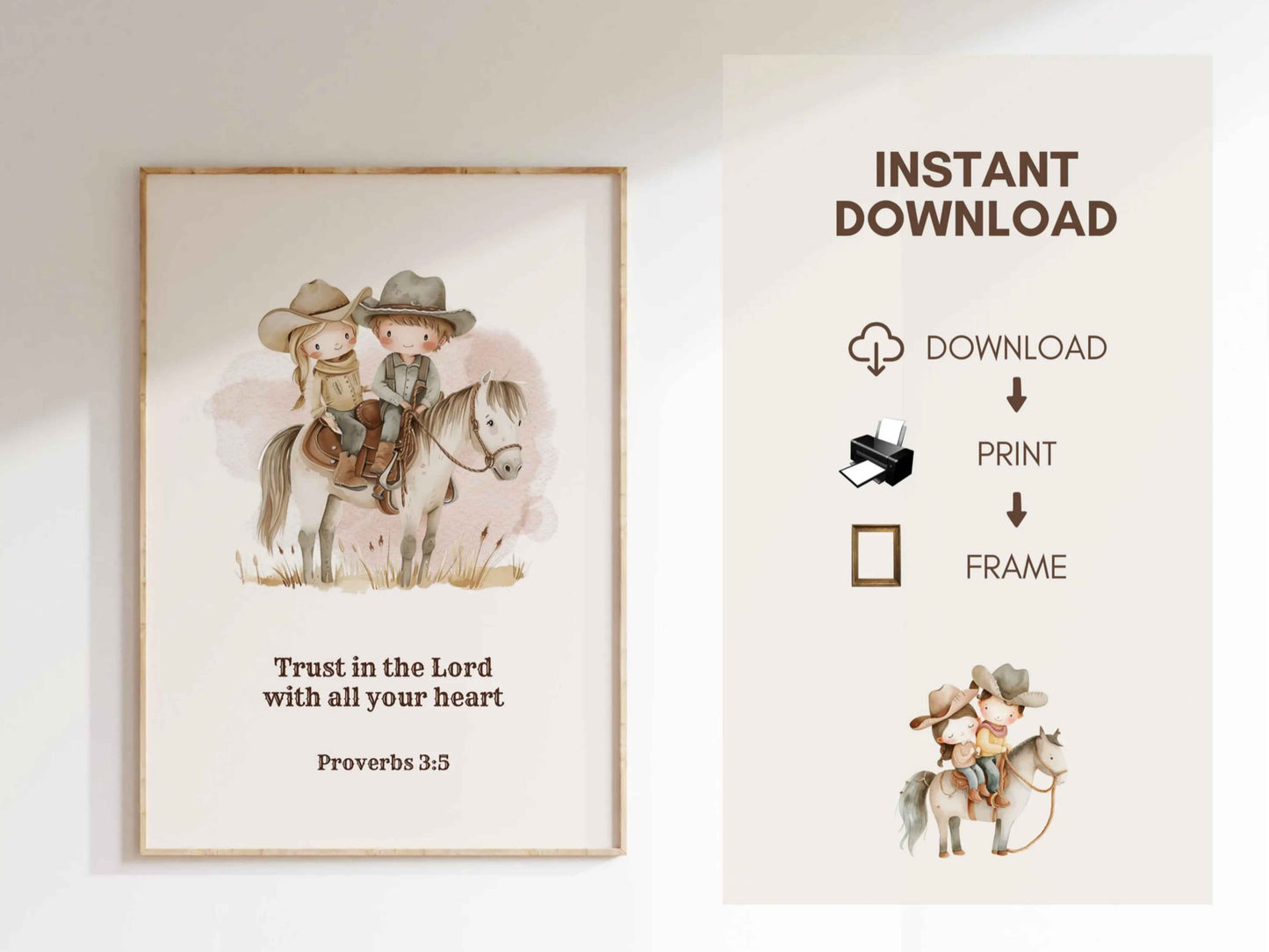Christian Kids Printable Wall Art - Trust in the Lord