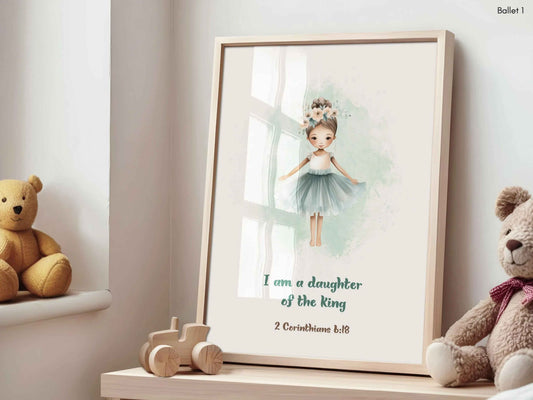 Christian Kids Printable Wall Art - I am a Daughter of the King