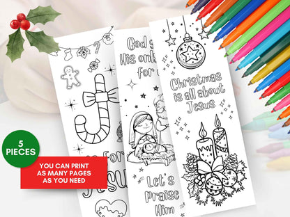Nativity Printable Coloring Bookmarks for Christmas