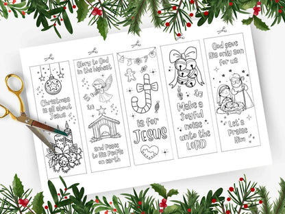 Nativity Printable Coloring Bookmarks for Christmas