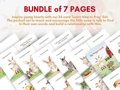 24 Learn How To Pray Cards for Kids - Cute Farm