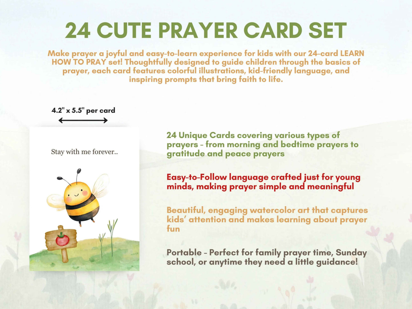 24 Learn How To Pray Cards for Kids - Cute Farm
