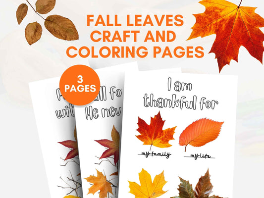 Fall for Jesus He Never Leaves Craft and Coloring Pages