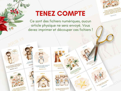 FRENCH Nativity Story Advent Calendar for Kids